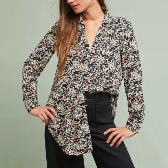 Anthropologie Tops - Anthropologie Maeve Matilda Buttondown Tiny Floral Shirt Multi size Large